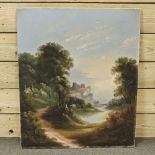 English School, 19th century, mountain landscape, oil on canvas,