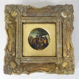 Continental school, 19th century, A Game of Chance, oil on board, circular,