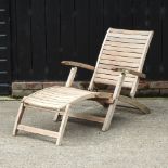 A teak steamer chair