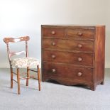 A 19th century mahogany and boxwood strung chest, containing two short over three long drawers,