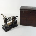 A Victorian James G Weir's patent sewing machine, 22cm long,