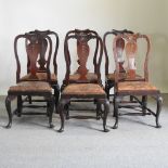 A set of six early 20th century Queen Anne style dining chairs