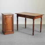 A 19th century walnut side table, containing a single drawer, 100cm,