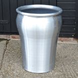 A brushed steel planter,