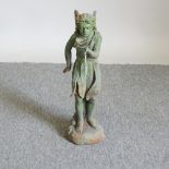 A cast iron garden figure of a fairy,