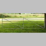 A galvanised farm gate,