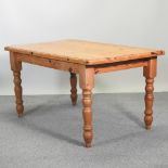 A pine kitchen table,