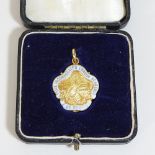 An early 20th century 9 carat gold and enamelled medal,