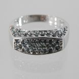 A 14 carat white gold diamond ring,