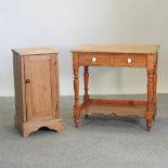 An antique pine side table, 77cm,