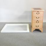 A light oak veneered narrow chest, 41cm,