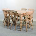 A modern pine dining table, 123 x 77cm,