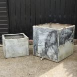 A galvanised water tank, 77 x 77cm,