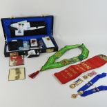 A collection of masonic items,