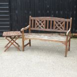 A hardwood garden bench, 120cm,