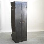 A 1960's green painted industrial metal two door cabinet,