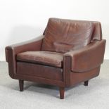 A 1960's brown leather chair