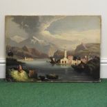 Italian School, 19th century, Lake Como, oil on canvas,