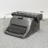 A vintage metal typewriter,