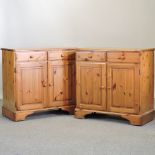 A modern pine side cabinet, 89cm,