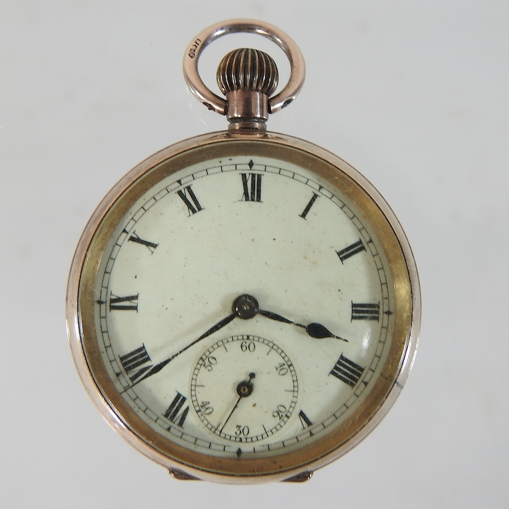 An early 20th century 9 carat gold cased open faced pocket watch, no463187,