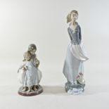 A collection of seven Lladro porcelain figures, to include 'Tenderness',