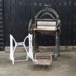 A Victorian cast iron mangle, 150cm,