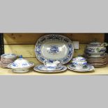 A collection of Minton Chinese dragon and bird pattern dinner wares