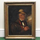 Attributed to Barker of Bath, portrait of a gentleman, smoking a pipe, oil on canvas,