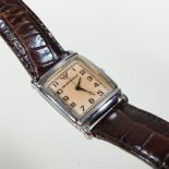 A vintage Emporio Armani ladies wristwatch, the signed square dial with Arabic hours,