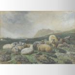 Frederick William Keyl, (1823-1871), landscape with sheep, signed, watercolour,