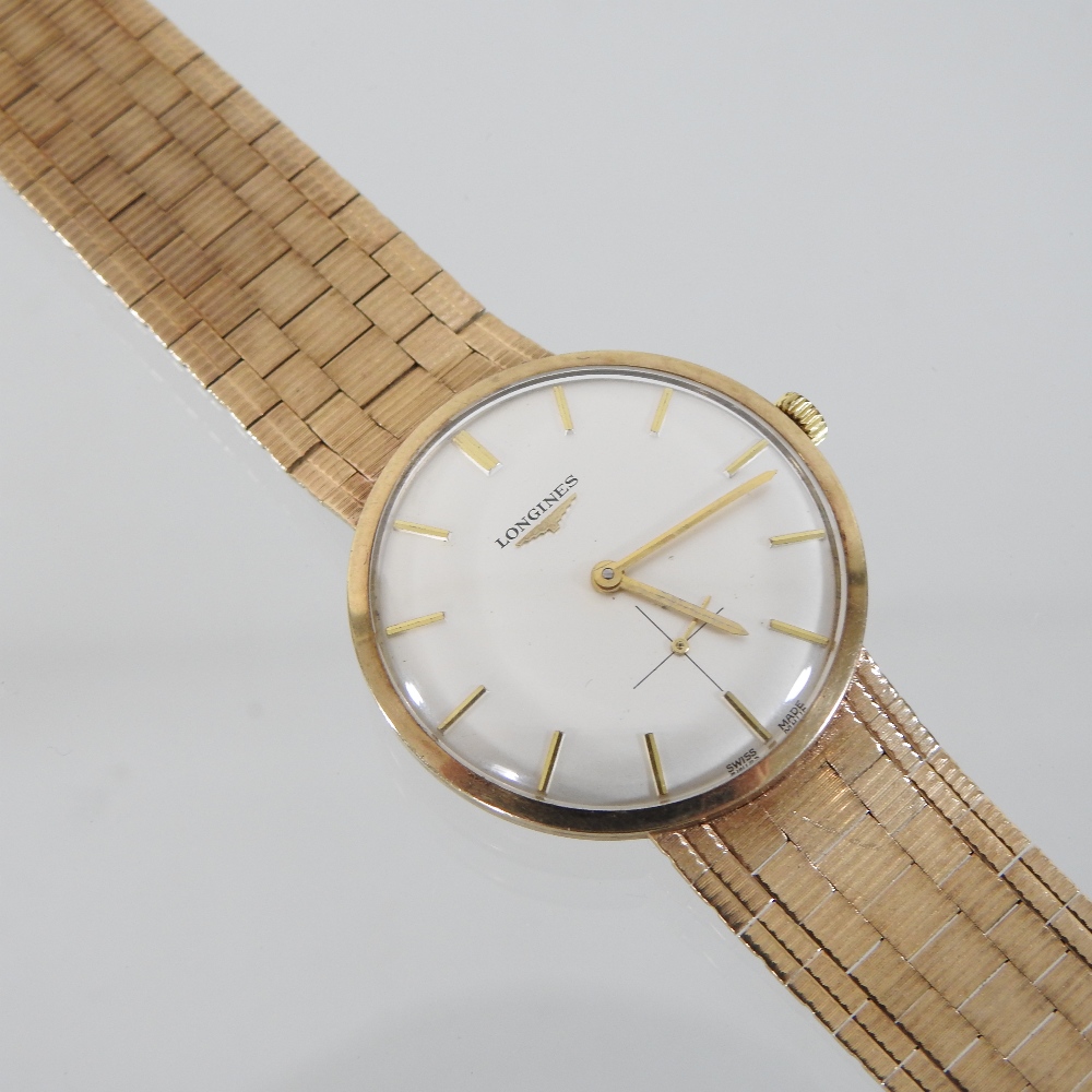 A 1960's Longines 9 carat gold cased gentleman's wristwatch, the signed white dial, - Image 4 of 5