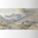 Thomas Sewell Robins, (1810-1880), mountain landscape, signed with monogram, watercolour,