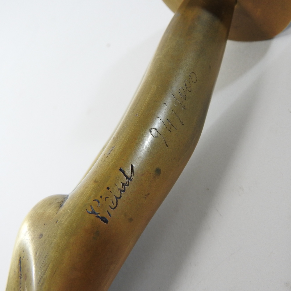 A modernist bronze limited edition sculpture, signed, - Image 3 of 4
