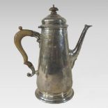 A George III style silver coffee pot, London 1924,