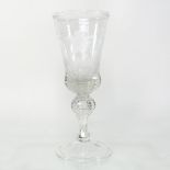 A 19th century continental wine glass, of conical shape,