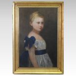 English school, (early 20th century), portrait of a girl, oil on canvas laid on board,