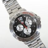 A Tag Heuer steel cased gentleman's chronograph Indy 500 wristwatch, on a bracelet strap,