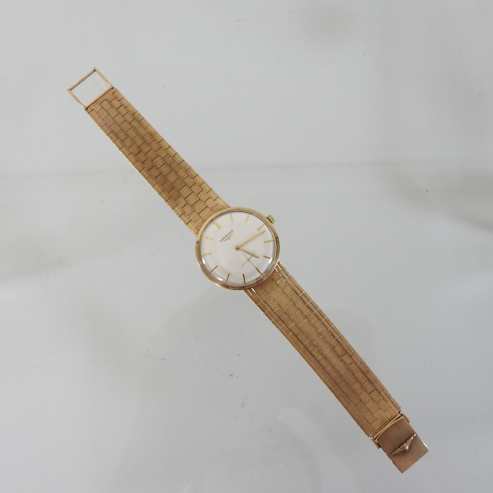 A 1960's Longines 9 carat gold cased gentleman's wristwatch, the signed white dial, - Image 3 of 5