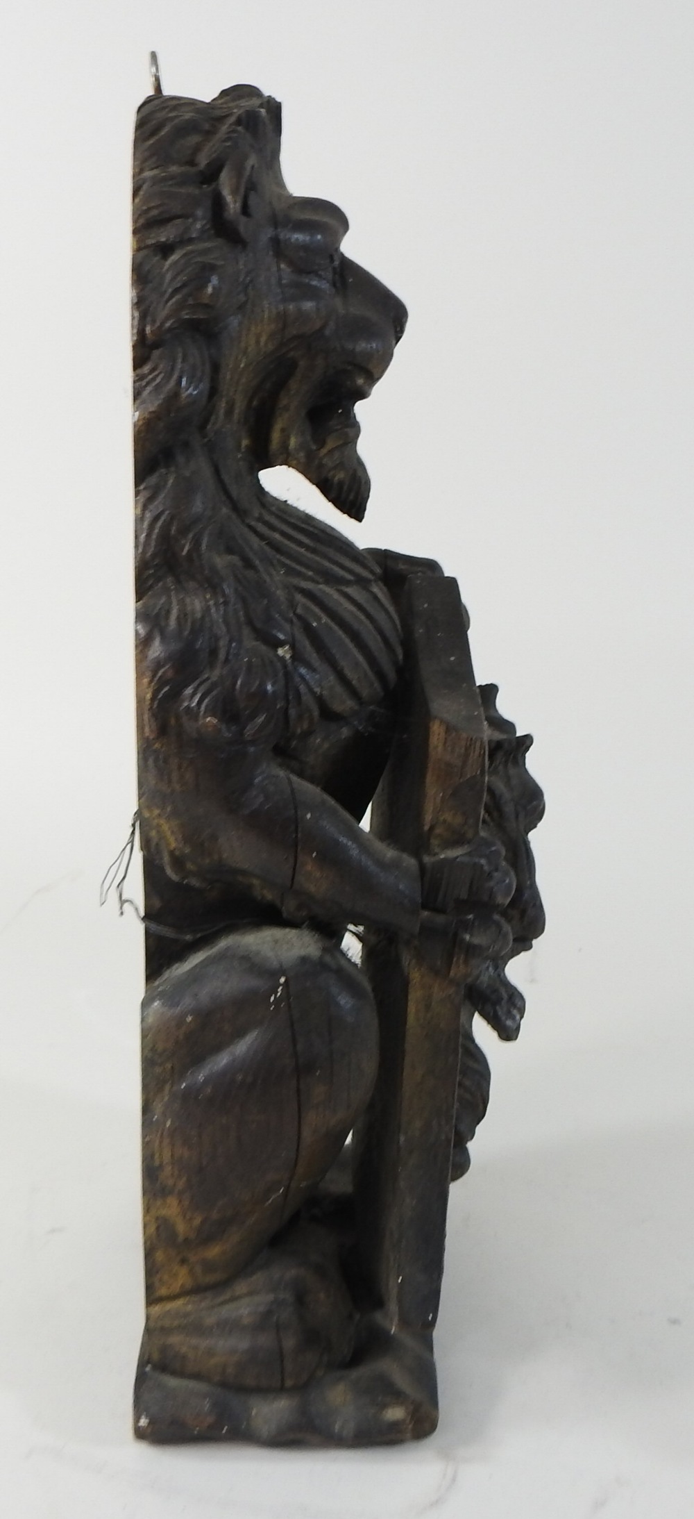 A 17th century style carved oak model of an heraldic lion, shown upright, - Image 7 of 7
