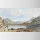English school, (early 20th century), mountain landscape, oil on board,