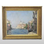 Italian school, (early 20th century), The Grand Canal, Venice, signed indistinctly, oil on canvas,