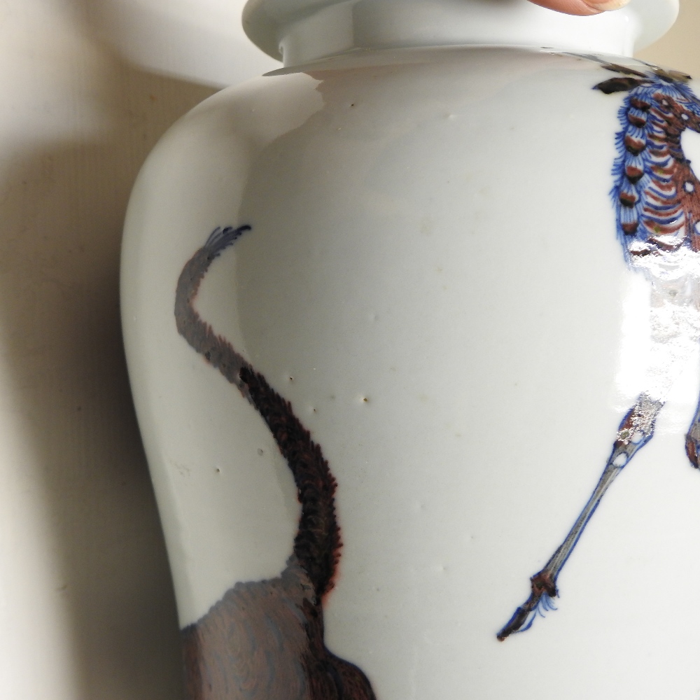 A 19th century Chinese porcelain blue and white vase, decorated in manganese with animals, - Image 20 of 27