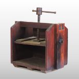 An antique American wooden tobacco press,