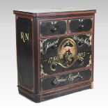 A Victorian painted chest, containing two short over three long drawers,