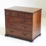 An Edwardian mahogany, crossbanded and floral marquetry chest,