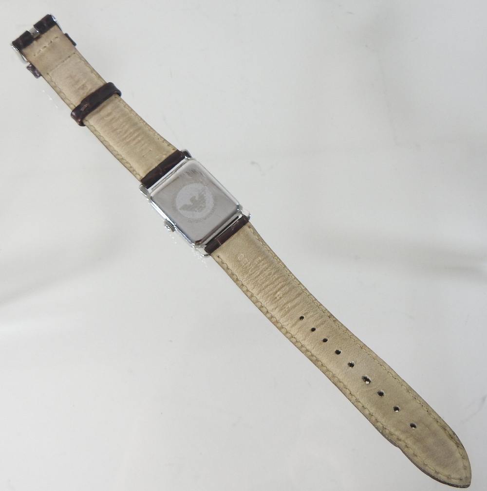 A vintage Emporio Armani ladies wristwatch, the signed square dial with Arabic hours, - Image 6 of 6