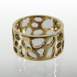 An 18 carat gold openwork band,