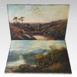 Clarence Roe, (1850-1909), mountainous river landscape, together with the companion, a pair,