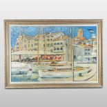 WITHDRAWN - George J Charlton, (1899-1979), Mediterranean harbour scene, oil on board,